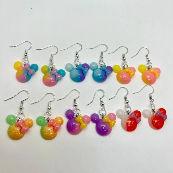 Tye Dye Earrings - Mickey Ear Earrings - Rainbow Earrings - Disney Earrings - Picture 1 of 11